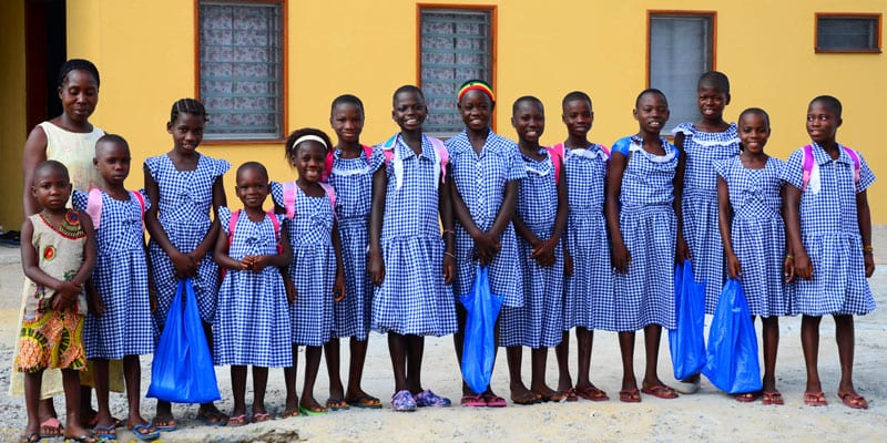 Orphans Group in School Uniforms